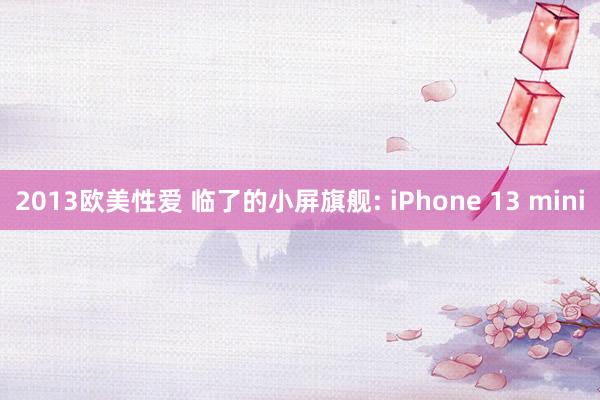 2013欧美性爱 临了的小屏旗舰: iPhone 13 mini